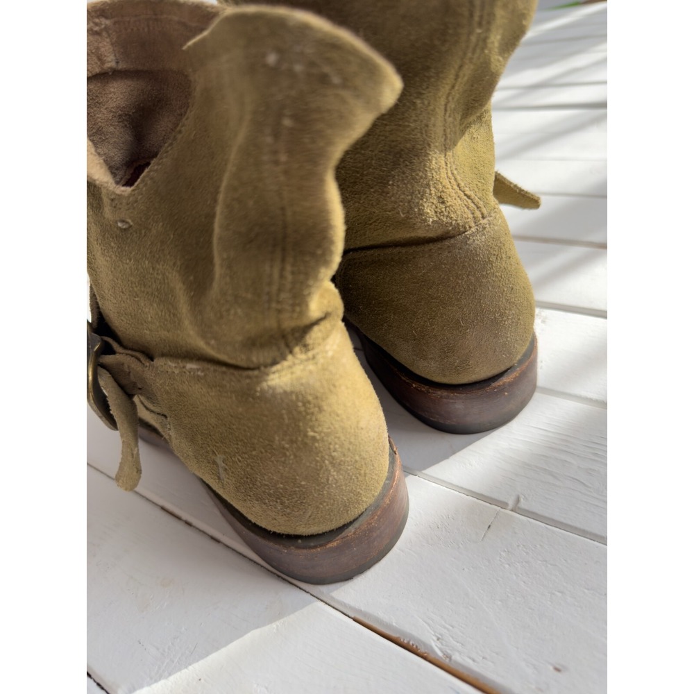 Frye Green Veronica Moto Biker Slouchy Boot Women's 6 Engineer 70586 Suede - Picture 5 of 6